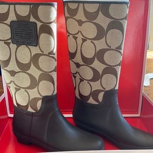 Brown Coach Rain Boots (Size 6)
